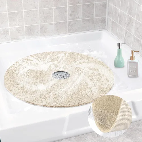 Miniatura 9 de Tapete de ducha antideslizante, redondo para ducha interior, tapete de bañera antideslizante, tapete de baño de secado rápido, tapete de lufa