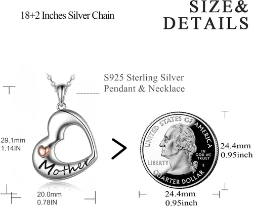 Miniatura 4 de POPLYKE Collar de plata de ley para padre, hija, madre, hija, día de la madre, cumpleaños, joyería de regalo para mujeres, mamá, hija, papá, esposa