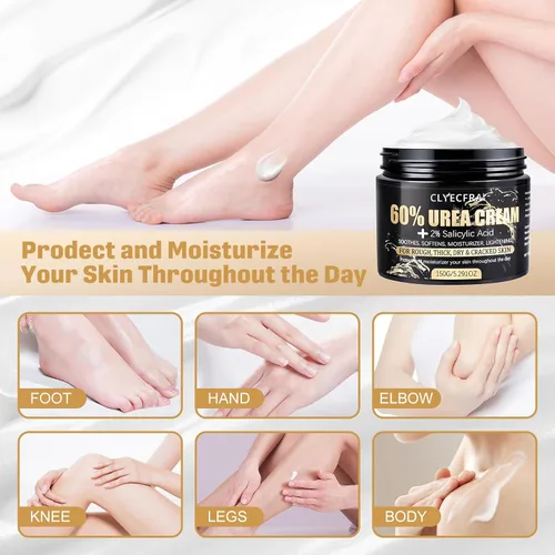 Miniatura 5 de 60% Crema de Urea con 2% Ácido Salicílico, Crema de Urea 60 Por Ciento para Pies y Manos - Hidratante de Fuerza Máxima para Piel Áspera, Seca