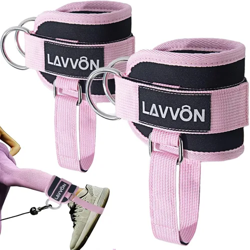 Miniatura 9 de LAVVON Correas de tobillo para máquinas de cable Kickbacks – Accesorios de cable de tobillo ajustables y cómodos para gimnasio, correa de tobillo