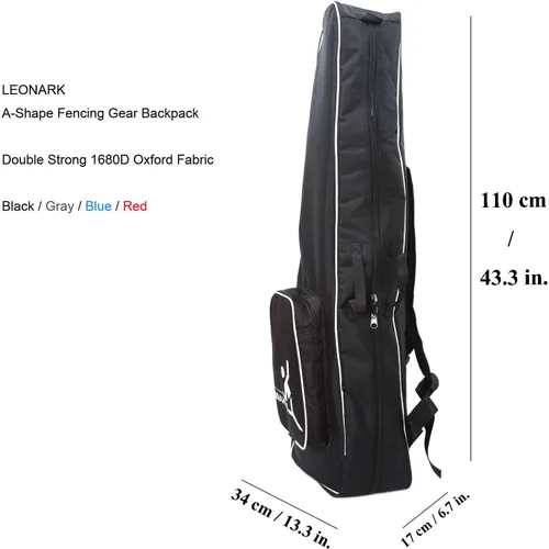 Miniatura 2 de LEONARK Bolsa de rueda de esgrima con barra de tracción para sable de espada y papel de aluminio - Hema Sword Bag Trolley Case para esgrima traje