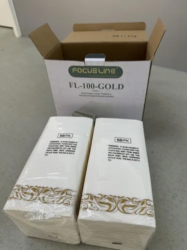 Miniatura 8 de FOCUSLINE 100 toallas de baño con tacto de lino, toallas de mano desechables suaves y absorbentes para invitados, toallas de papel tipo tela