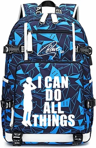 Miniatura 13 de Mochila luminosa de 30 jugadores de baloncesto, mochila de viaje, para hombres y mujeres, azul - 1, Patrón azul - 1