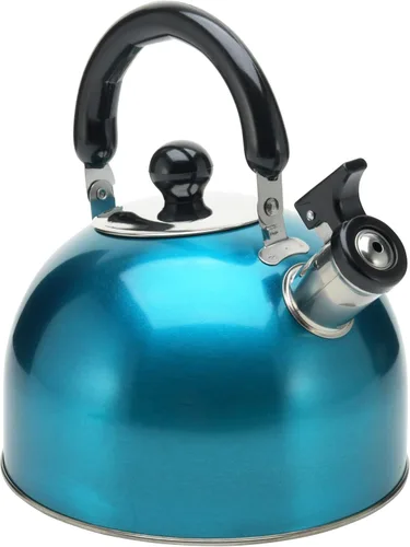 Hervidor de té silbante de acero inoxidable para estufa, 3 litros (3 cuartos), tetera clásica con mango ergonómico, funciona en placas de inducción,