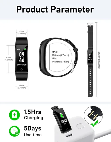 Miniatura 5 de GRV Reloj con podómetro Bluetooth, no necesita teléfono, contador de pasos, calorías, rastreador de sueño para caminar, correr, para hombres