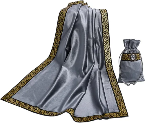 Miniatura 21 de BLESSUME Paño de mesa y bolsa de terciopelo de bruja Altar Tarot Paño cuadrado de adivinación (rosa)