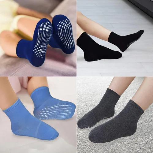 Miniatura 4 de Calcetines antideslizantes para niños, calcetines de corte medio para niños pequeños y niñas (0-7 años), 12 pares de calcetines antideslizantes