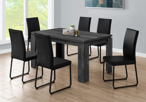 Miniatura 4 de Dining Table, 60" Rectangular, Kitchen, Dining Room, Black Laminate, Contemporary, Modern