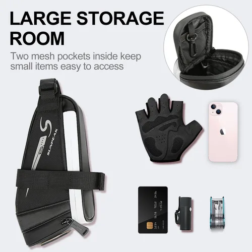 Miniatura 2 de Sunpeak Bolsa de asiento de bicicleta, bolsa de sillín de bicicleta debajo del asiento, bolsa de herramientas reflectante resistente al agua