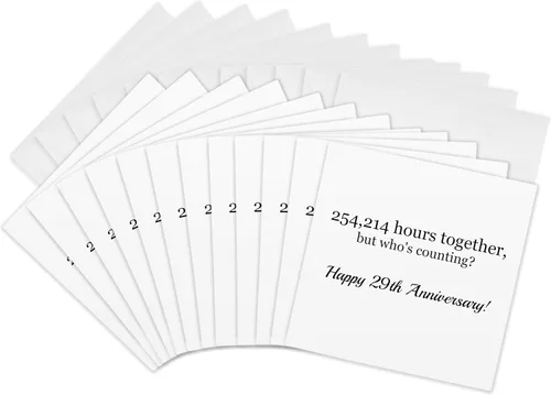 Miniatura 8 de 3dRose Happy 29th Anniversary - 254214 hours together 6 Greeting Cards with envelopes