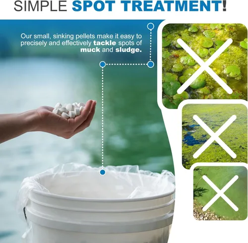 Miniatura 4 de Muck Assault - Pellets eliminadores de lodos – Digestor natural con enzimas bacterianas beneficiosas para limpiar el agua turbia y eliminar el olor