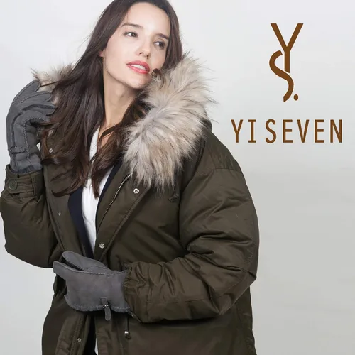 Miniatura 7 de YISEVEN Women's Merino Rugged Lambskin Shearling Leather Gloves