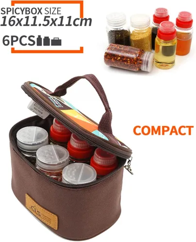 Miniatura 2 de Joyeee Kit de especias vacías para campamento, plástico seguro, PET, 3 botellas de especias líquidas de 2.7 onzas y 3 tarros de especias de 3.3