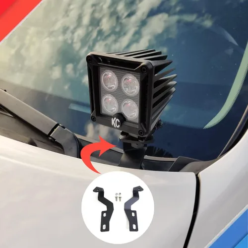 Miniatura 2 de Soportes de montaje de luz de zanja de capó LED para Toyota Tundra 2014+ Soportes de luz de zanja resistentes sin taladro, montaje de capó