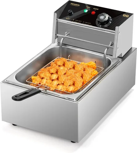 Miniatura 9 de ROVSUN Freidora eléctrica profunda de 22.8QT/21.6L, freidora profunda comercial con tapas y cestas para encimera, freidora de grasa de cocina