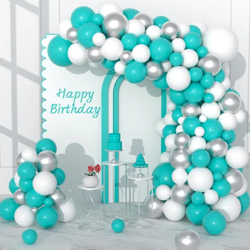 Miniatura 12 de Black and Silver Balloons Garland Arch Kit, 142PCS Black and Metallic Silver Confetti Balloons for Baby Shower Wedding Men Women Birthday