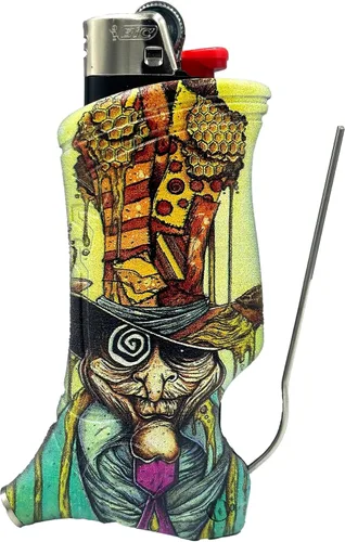 Toker Poker - Estuche para encendedor Bic Multiherramienta, Colección Alice - Herramienta Todo en Uno para Acampar y Otros (HoneyHatter)