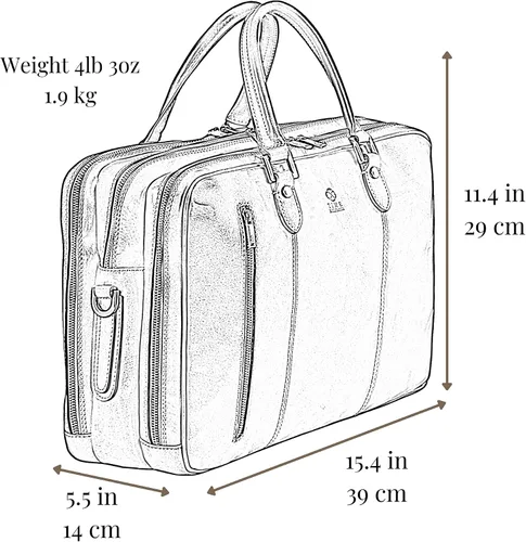 Miniatura 7 de Time Resistance Maletín de cuero para laptop - Bolsa de cuero de grano completo para computadora para hombres y mujeres Cuero Coñac