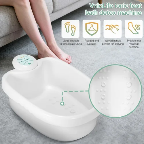 Miniatura 6 de VnioLife Máquina de Baño de Pies Iónico Desintoxicante con Bolsa, Máquina Portátil de Desintoxicación de Pies, Spa Iónico de Pies con Limpieza