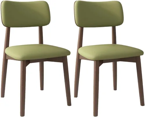 Miniatura 41 de YVYKFZD Solid Wood Dining Chairs, Kitchen Chairs Set with Curved Backrest, Leather Upholstered Dining Room Chair, Armless Living Room Chair, for