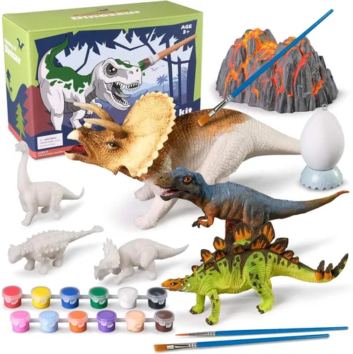 Kit de pintura de dinosaurios 3D con 12 dinosaurios para niños de 3 a 15 años, kits de arte y manualidades, juguetes de dibujo con dinosaurios, set