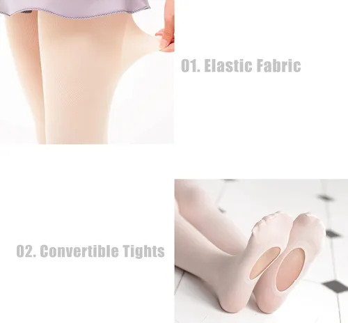 Miniatura 4 de MdnMd Girls' Women's Ballet Tights Ultra Soft Convertible Dance Leggings Transition Tights for Toddler Kids Adult