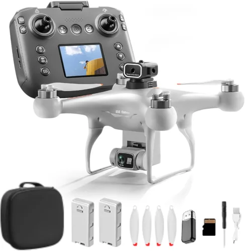 Miniatura 6 de Dron RC Hobby con control remoto de pantalla con pantalla de control remoto, cámara dual 1080P, ajuste de velocidad, retención de altitud, despegue