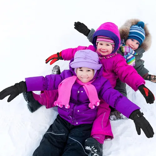 Miniatura 6 de 6 pares de guantes de invierno para niños, impermeables, guantes de esquí para nieve, cálidos, dedos completos, snowboard, guantes unisex para clima