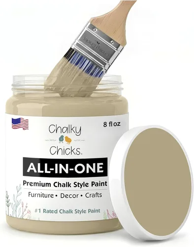 Miniatura 96 de Chalky Chicks - Pintura mate a la tiza, no requiere lijado, 4 onzas líquidas, color gris oscuro (Gun Metal Gray), para muebles, pintura sin Gris
