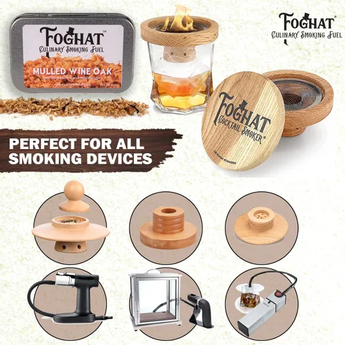 Miniatura 5 de Foghat Cocktail Smoker Virutas de madera – Virutas de roble de vino caliente de 4 onzas para ahumador, whisky y bebida, chips de madera natural
