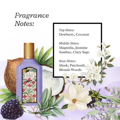 Miniatura 5 de Gucci Flora Gorgeous Magnolia Perfume para mujer EDP Mini Splash 0.16 onzas líquidas