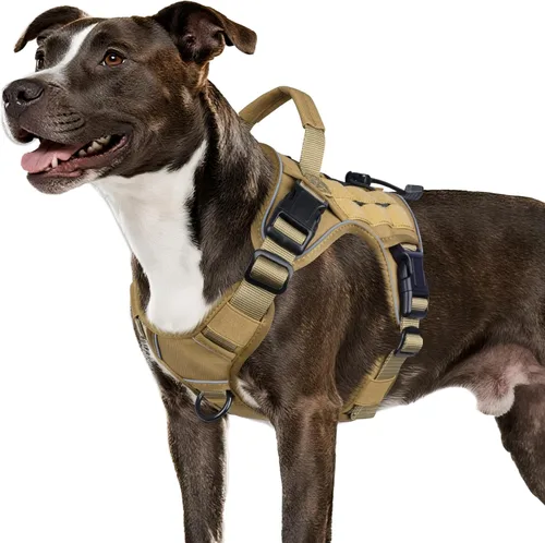Miniatura 48 de WINGOIN - Arnés táctico púrpura para perros medianos, arnés resistente sin tirones con asa, chaleco militar K9 reflectante ajustable para mascotas