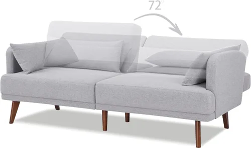 Miniatura 5 de Artdeco Home 76''Loveseat Sofa,Convertible Sofa Bed with Adjustable Backrest,Removable Armrests,Sleeper Sofa with 2 Pillows for Small Spaces, Living