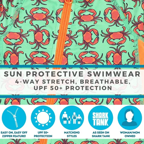 Miniatura 6 de SwimZip - Traje de baño de manga larga para niño, con protección UPF 50+