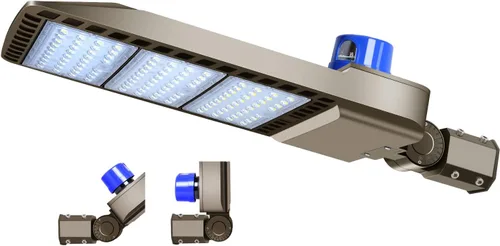 ledmo Luz LED de estacionamiento de 300 W, 36000 lm, 5000 K, ajustable, montaje deslizante, iluminación de seguridad con fotocélula de atardecer a