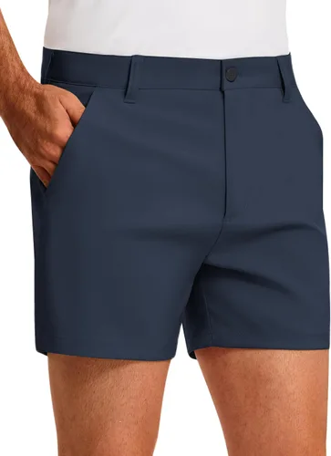 Miniatura 7 de PULI Pantalones cortos de golf para hombre, entrepierna de 5 pulgadas, ajuste relajado, elástico, ligero, casual, viajes, secado rápido, pantalones