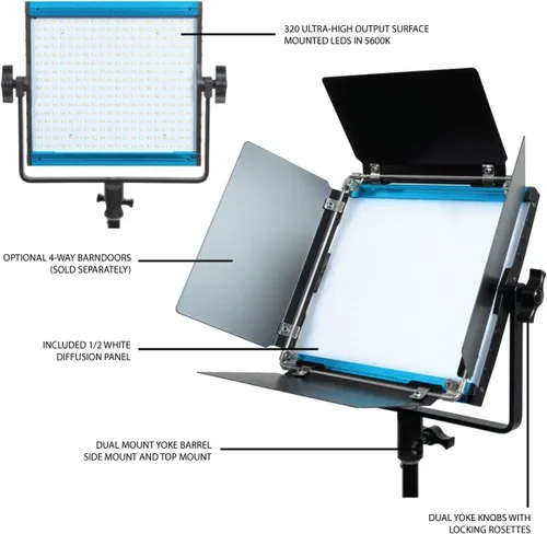 Miniatura 6 de Dracast Serie X LED500 - Panel de luz de video LED de 5600 K Control de aplicación Bluetooth Regulable 0-100% CRI y TLCI 96+ Placa