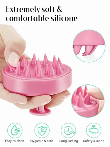 Miniatura 3 de HEETA Masajeador de cuero cabelludo para el crecimiento del cabello, cepillo de champú y exfoliante de silicona suave para el cuero cabelludo