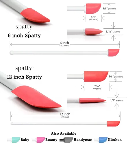 Miniatura 7 de Spatty Daddy - Mini espátula (6 y 12 pulgadas), paquete de 2 unidades. Shark Tank Mom hecha para raspar la última gota de productos de belleza