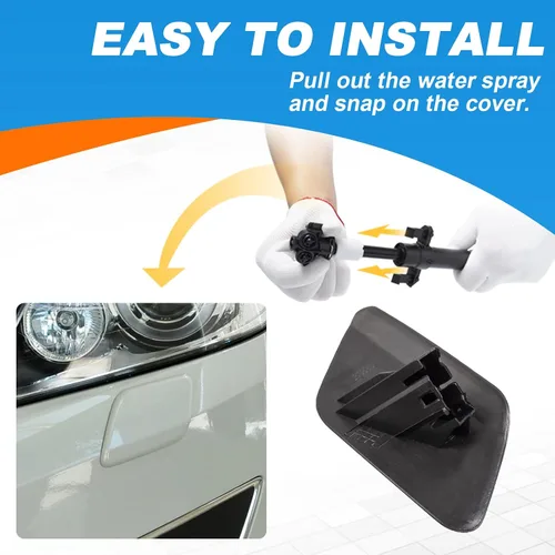 Miniatura 7 de Tapa de boquilla para limpiaparabrisas delantero para Volvo S60 2011 2012 2013 39802681 39802699 (negro, lado izquierdo del conductor)