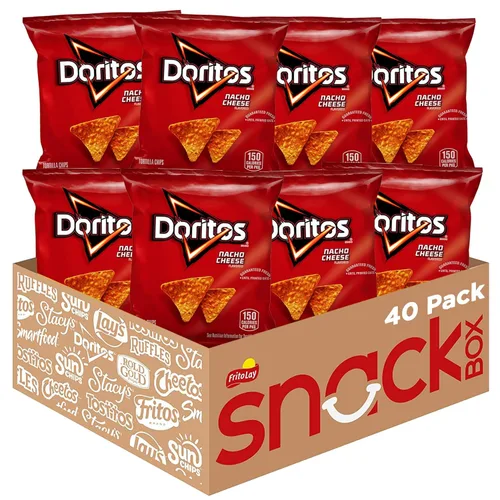 Doritos Chips de tortilla saborizados, queso nacho, 1 onza (paquete de 40)