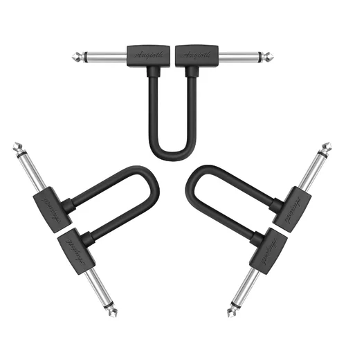Miniatura 10 de Cable de conexión de guitarra de 6 pulgadas de 5.9 in, 0.5 pies de 1/4 en ángulo recto TS cable de pedal de efecto