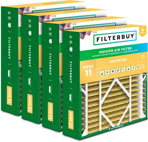 Miniatura 21 de Filterbuy Filtro de aire MERV 11 de 10 x 17 x 2 pulgadas Defensa Superior contra Mascotas y Alergias (paquete de 4), filtros exteriores plisados