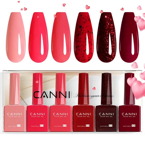 Miniatura 26 de CANNI Juego de esmaltes de uñas de gel marrón sin hema, 6 colores de 0.3 onzas líquidas, kit de esmalte de gel de color marrón claro, azul nude, kit