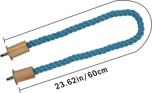 Miniatura 6 de Paquete de 2 perchas y columpios de cuerda para pájaros, jaula de pájaros, accesorios de poste de escalada para loro, periquito, periquito, cacatúa