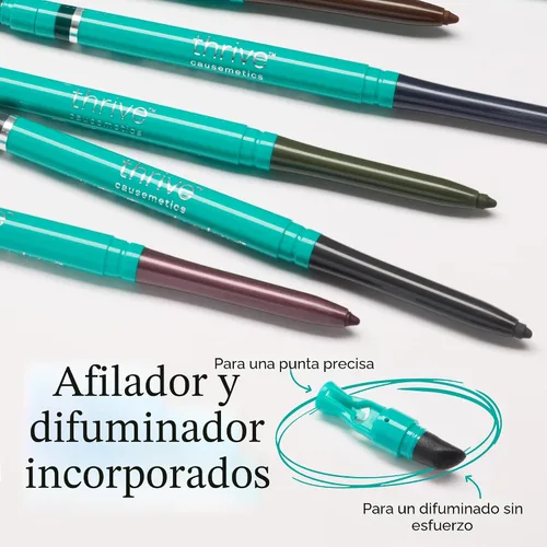 Miniatura 4 de Thrive Causemetics Lápiz delineador de ojos Infinity impermeable, con sacapuntas integrado y punta anti-manchas, de larga duración, a prueba