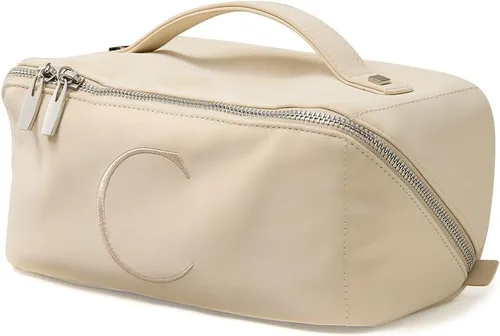 Miniatura 23 de EACHY Bolsa de Maquillaje de Viaje, Bolsas de Cosméticos de Gran Capacidad para Mujeres, Bolsa Portátil Impermeable que se Abre Plana, Bolsa de Aseo