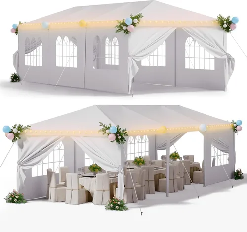 Miniatura 2 de Homall Tienda de campaña para fiesta de gazebo de 10 x 30 pies, toldo impermeable para exteriores con paredes laterales extraíbles, para bodas