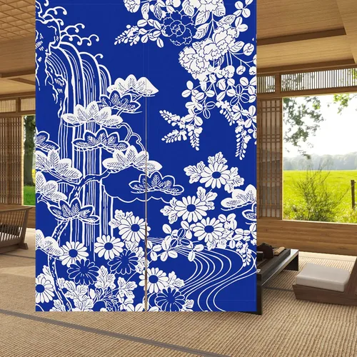 LIGICKY Noren - Cortinas de estilo japonés para puerta, de lino y algodón grueso, tipo largo, impreso, tapices colgantes para decoración del hogar,