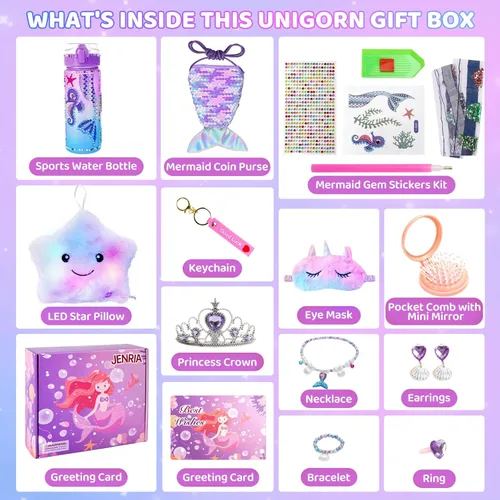 Miniatura 2 de Jenria Regalo de sirena para niñas de 6 a 8 años, regalos de graduación de jardín de infantes para niñas, regalos de cumpleaños para niñas de 3, 4